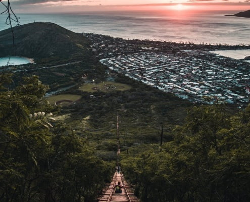 Image of Honolulu from the mountain. Finance your perfect Hawaii home using an Oahu VA Loan.