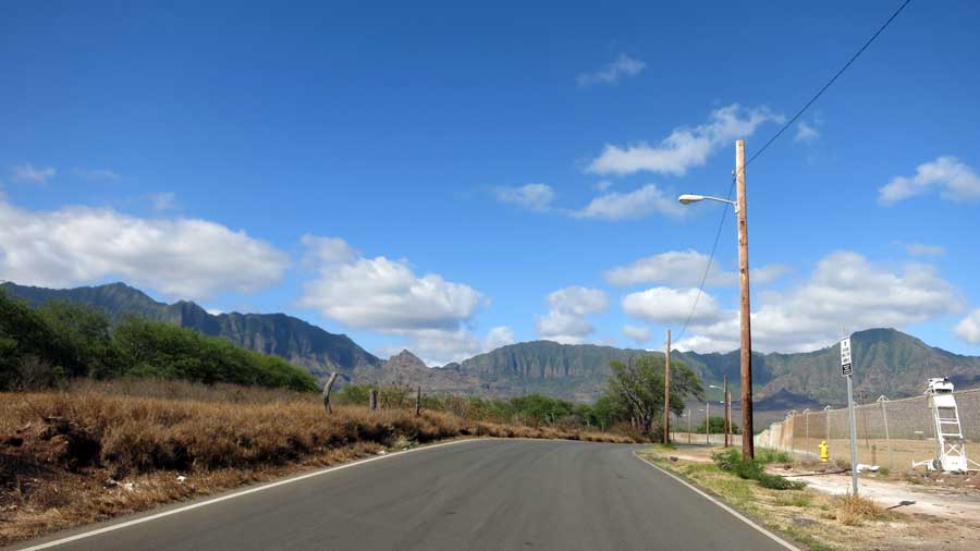 Long empty road in Maili Valley