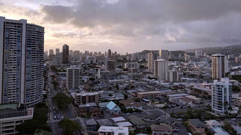 Aerial of Honolulu Cityscape