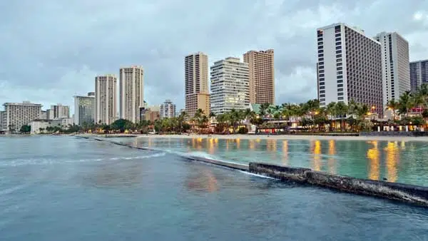 Waikiki Beach, Oahu Island Hawaii, cityscape