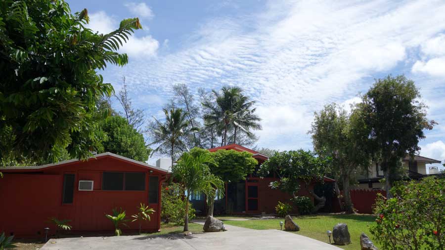 Front yard of Waimanalo beach house