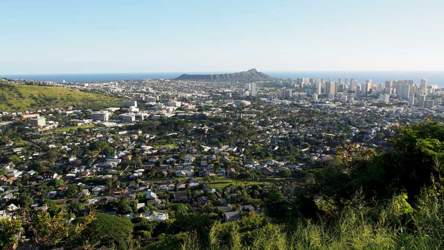city of Honolu from Diamond Head