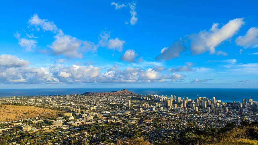 Honolulu from Tantalus overlook on Oahu
