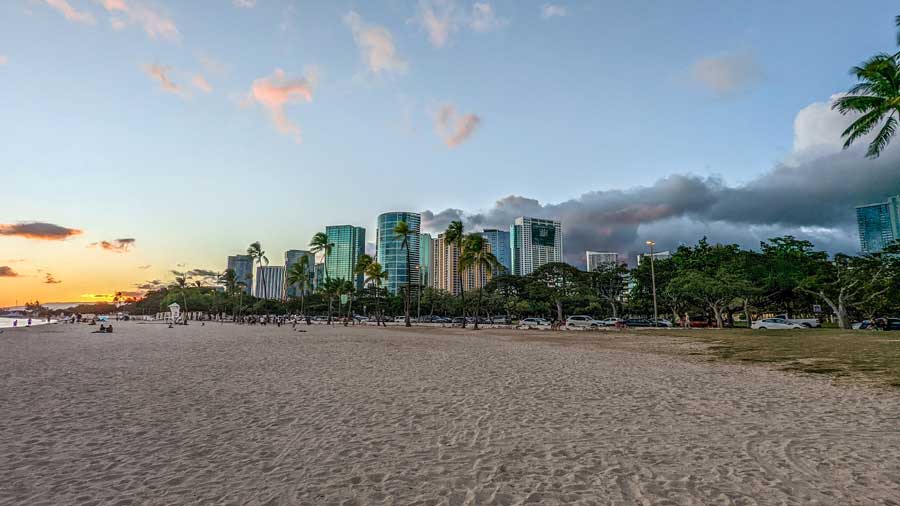 spectacular view of Honolulu city Oahu