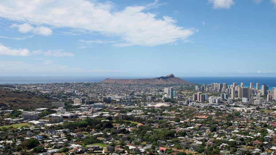 Diamond Head Park, Waikiki Ala Wai Canal and Kapahulu Town