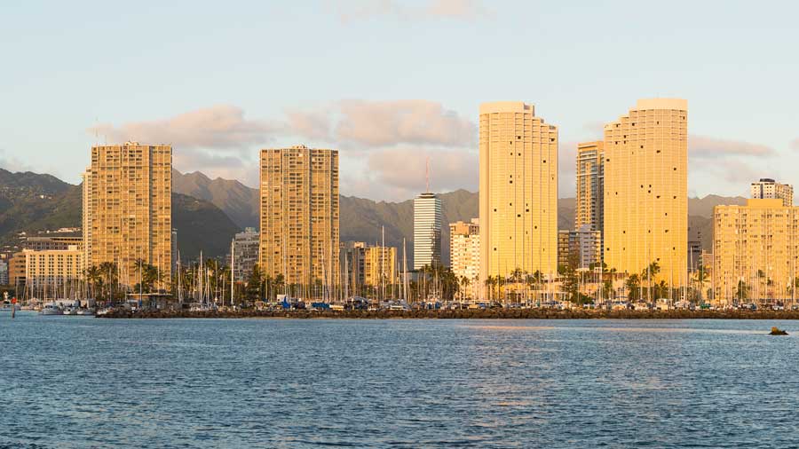 view over Waikiki Oahu Hawaii