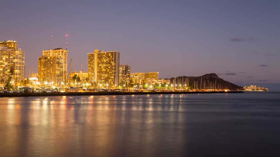 panorama view of Waikiki Honolulu Hawaii
