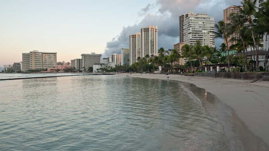 view of Waikiki beach Oahu island Hawaii